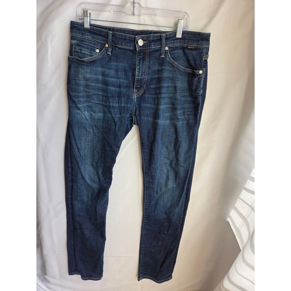 Mavi Jake Jeans Mens Blue Dark Wash Slim Mid Rise Tapered